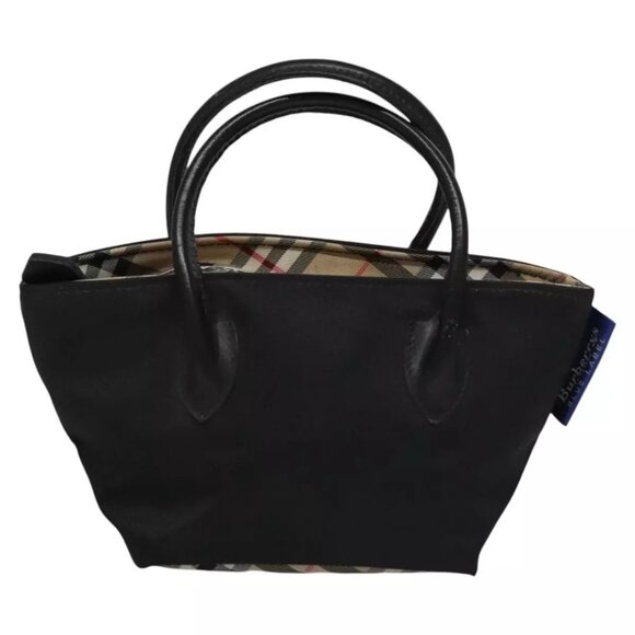 Burberrys Blue Label Mini Hand Bag Nylon Black Auth - Picture 6 of 16